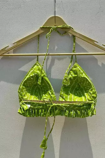 Neon-green-bandhej-cotton-bra-kj0611
