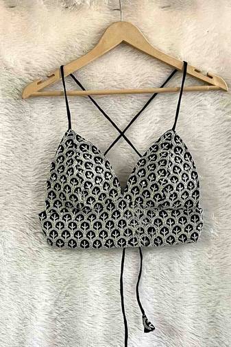 Black-chikan-cotton-bra-kj0623