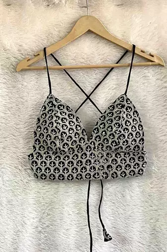 Black-chikan-cotton-bra-kj0623