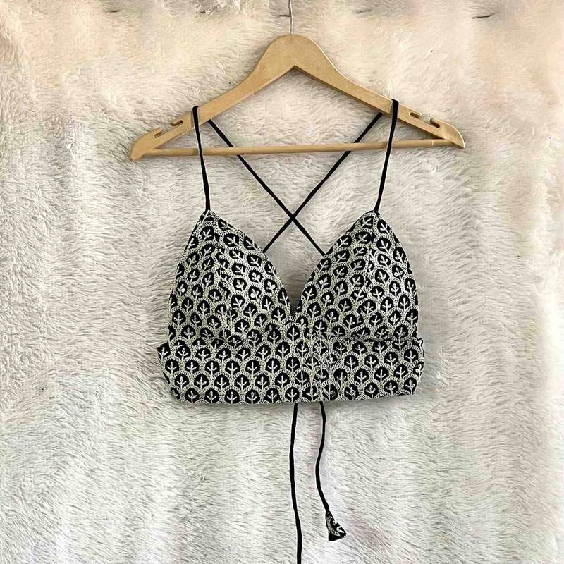 Black-chikan-cotton-bra-kj0623