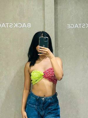 Red-green-blue-lehariya-top-kj0646 1