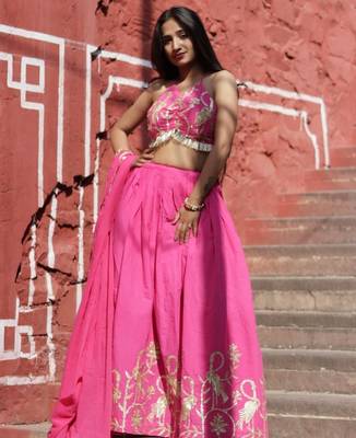 Pink-gotta-embroidery-blouse-dupptta-and-lehanga-kj0675 1