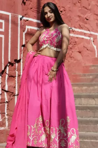Pink-gotta-embroidery-blouse-dupptta-and-lehanga-kj0675