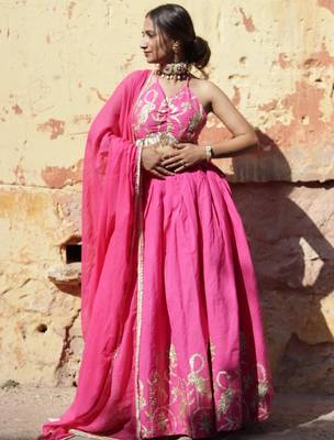Pink-gotta-embroidery-blouse-dupptta-and-lehanga-kj0675 2