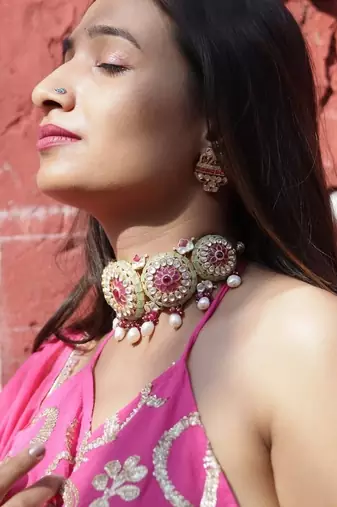 Pink-gotta-embroidery-blouse-dupptta-and-lehanga-kj0675