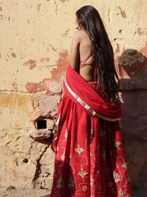 Red-gotta-embroidery-blouse-dupptta-and-lehanga-kj0676 2