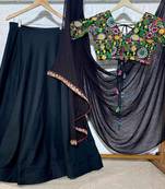 Black-multicolor-gujrati-blouse-dupptta-and-lehanga-kj0678