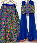 Blue-multicolor-gujrati-blouse-dupptta-and-lehanga-kj0679