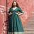 Bottle-green-gotta-deep-v-neck-dress-kj0681