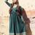 Bottle-green-gotta-deep-v-neck-dress-kj0681