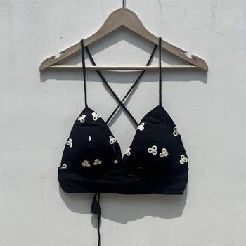 Black-artificial-mirror-bra-kj0695 1