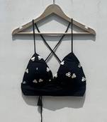 Black-artificial-mirror-bra-kj0695
