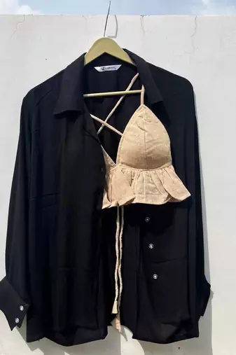 Black-crush-cotton-shirt-jute-bra-combo-kj0703