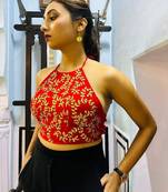 Red-gotta-patti-handwork-criss-cross-top-kj0718