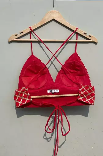 Red-checks-gotta-gujrati-embroidery-bralette-cum-top-kj0749