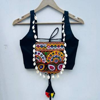 Black-gujrati-yellow-patch-top-kj0752 1