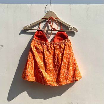 Neon-orange-handblock-tree-top-kj0771 2