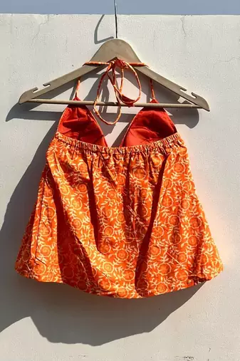 Neon-orange-handblock-tree-top-kj0771