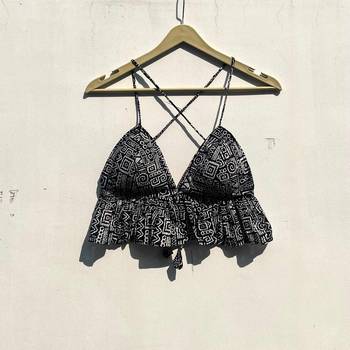 Black-geometry-cotton-bralette-kj0776 1