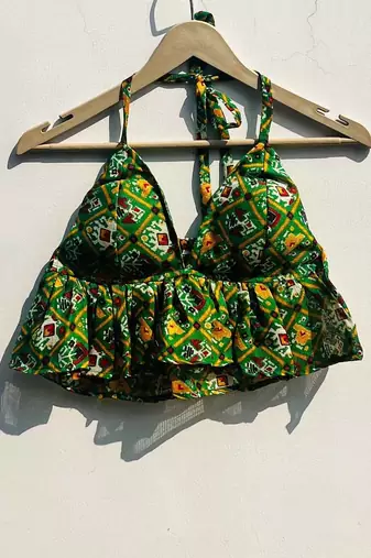 Green-patola-kota-doria-cotton-bralette-kj0780