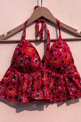 Pink-patola-kota-doria-cotton-bralette-kj0809