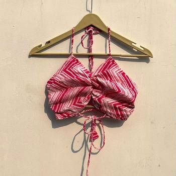 Pink-white-zig-zag-criss-cross-katha-cotton-top-kj0811 1