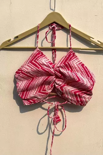 Pink-white-zig-zag-criss-cross-katha-cotton-top-kj0811