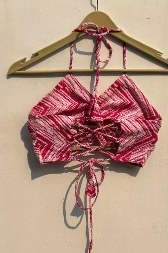 Pink-white-zig-zag-criss-cross-katha-cotton-top-kj0811