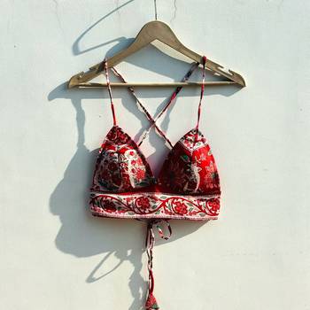 Red-big-floral-cotton-removable-pad-bra-kj0817 1