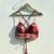 Red-big-floral-cotton-removable-pad-bra-kj0817