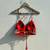 Red-big-floral-cotton-removable-pad-bra-kj0817