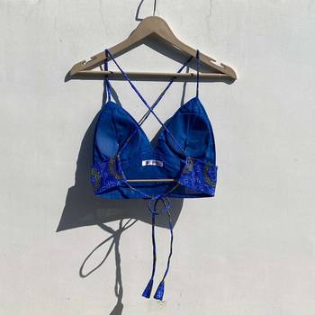 Blue-bandhej-kota-doria-removable-pad-bra-kj0827 2