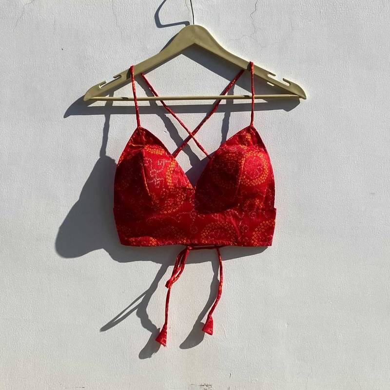 Orange-bandhej-kota-doria-removable-pad-bra-kj0828