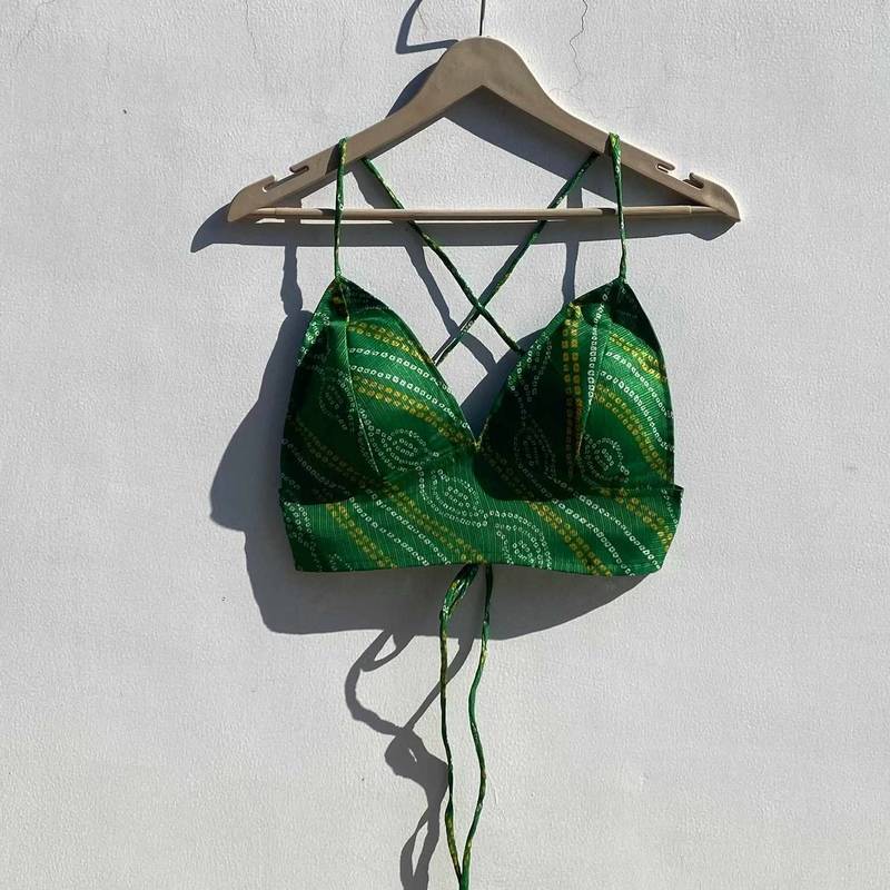 Green-bandhej-kota-doria-removable-pad-bra-kj0829
