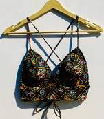 Bottle-green-patola-kota-doria-removable-pad-bra-kj0834