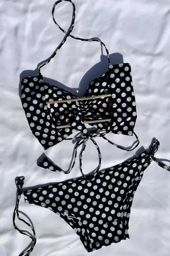 Polka-beach-wear-set-kj0835