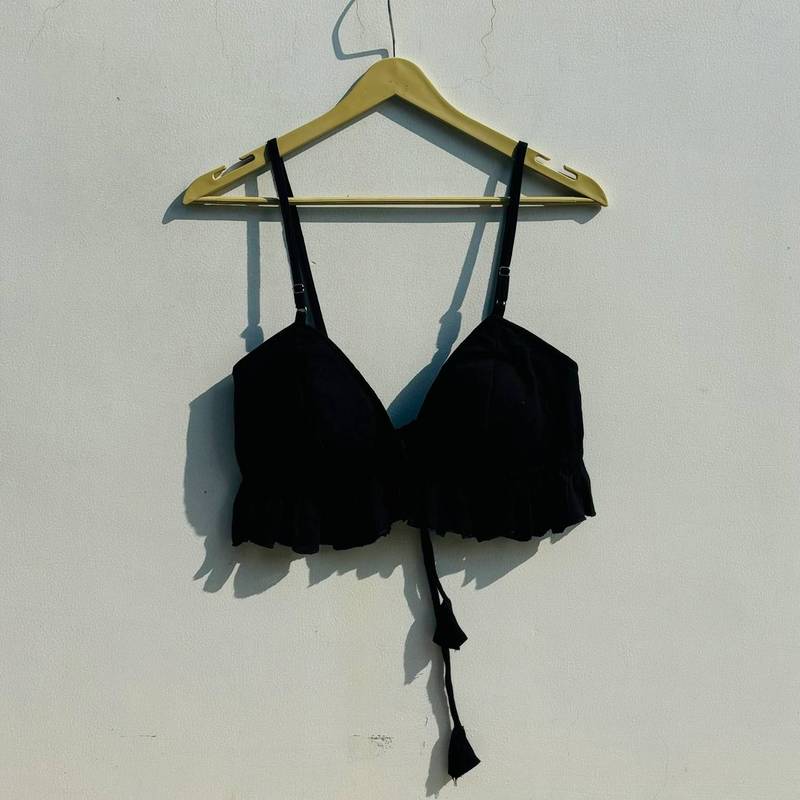 Black-crush-cotton-removable-pads-bra-kj0836