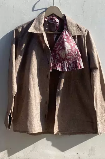 Brown-khadi-shirt-and-dusty-pink-bra-combo-kj0849