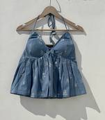 Blue-grey-floral-embroidery-tree-cotton-top-kj0875