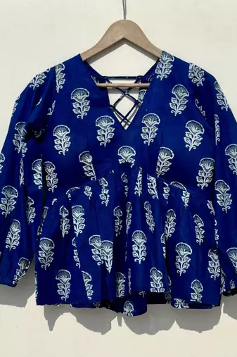 Blue-butti-deep-v-neck-removable-pads-top-kj0900