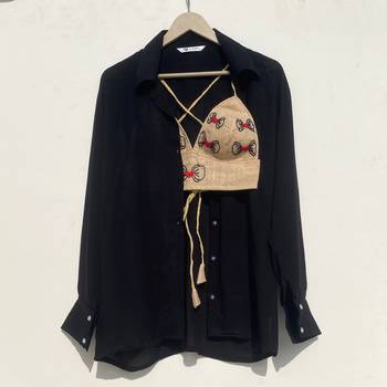 Black-crush-cotton-shirt-jute-butterfly-bra-women-combo-kj0922 1