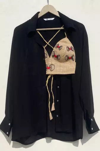 Black-crush-cotton-shirt-jute-butterfly-bra-women-combo-kj0922