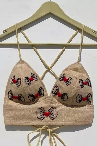 Black-crush-cotton-shirt-jute-butterfly-bra-women-combo-kj0922