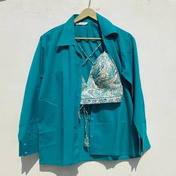 Rama-green-shirt-light-blue-jaal-cotton-removable-pad-bra-combo-kj0928 1