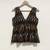 Black-ikat-deep-neck-cut-sleeves-cotton-top-kj0944