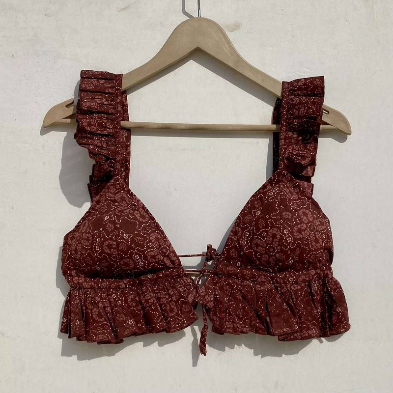 Brown-abstract-frill-removable-pads-bra-kj0962