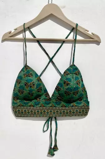 Green-beige-floral-removable-pads-bra-kj10006