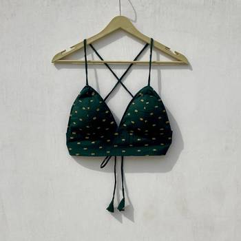 Bottle-green-lotus-removable-pads-bra-kj10019 1