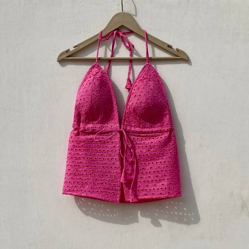 Pink-chikan-bow-removable-pads-top-kj10026