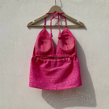 Pink-chikan-bow-removable-pads-top-kj10026 2